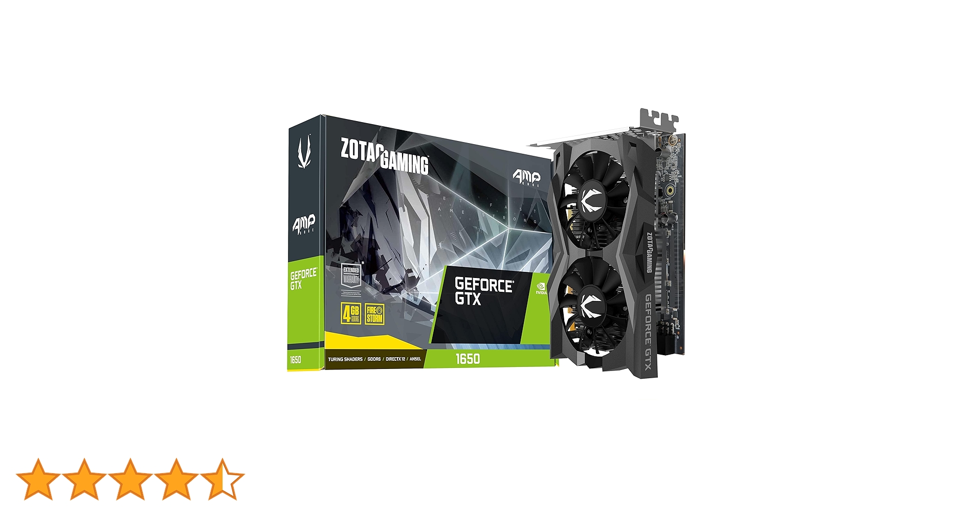 Amazon | Zotac Gaming GeForce GTX 1650 AMP CORE 4GB GDDR6 128
